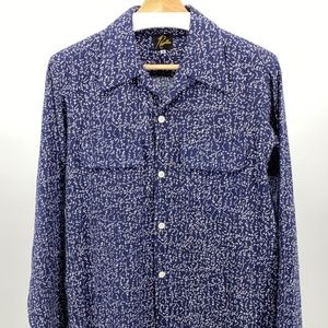 Needles Nepenthes Camp Collar Hiragana Print Shirt